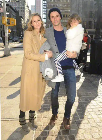 Mathew Goode with his wife and first child